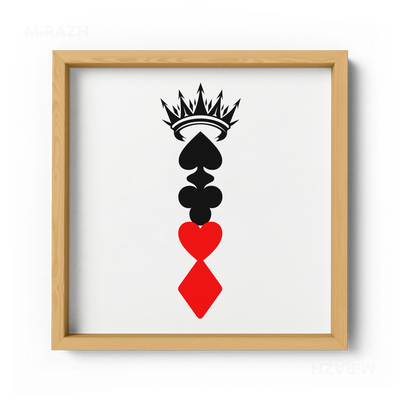 RoyalSuitStack Framed Poster 04 Natural Wood