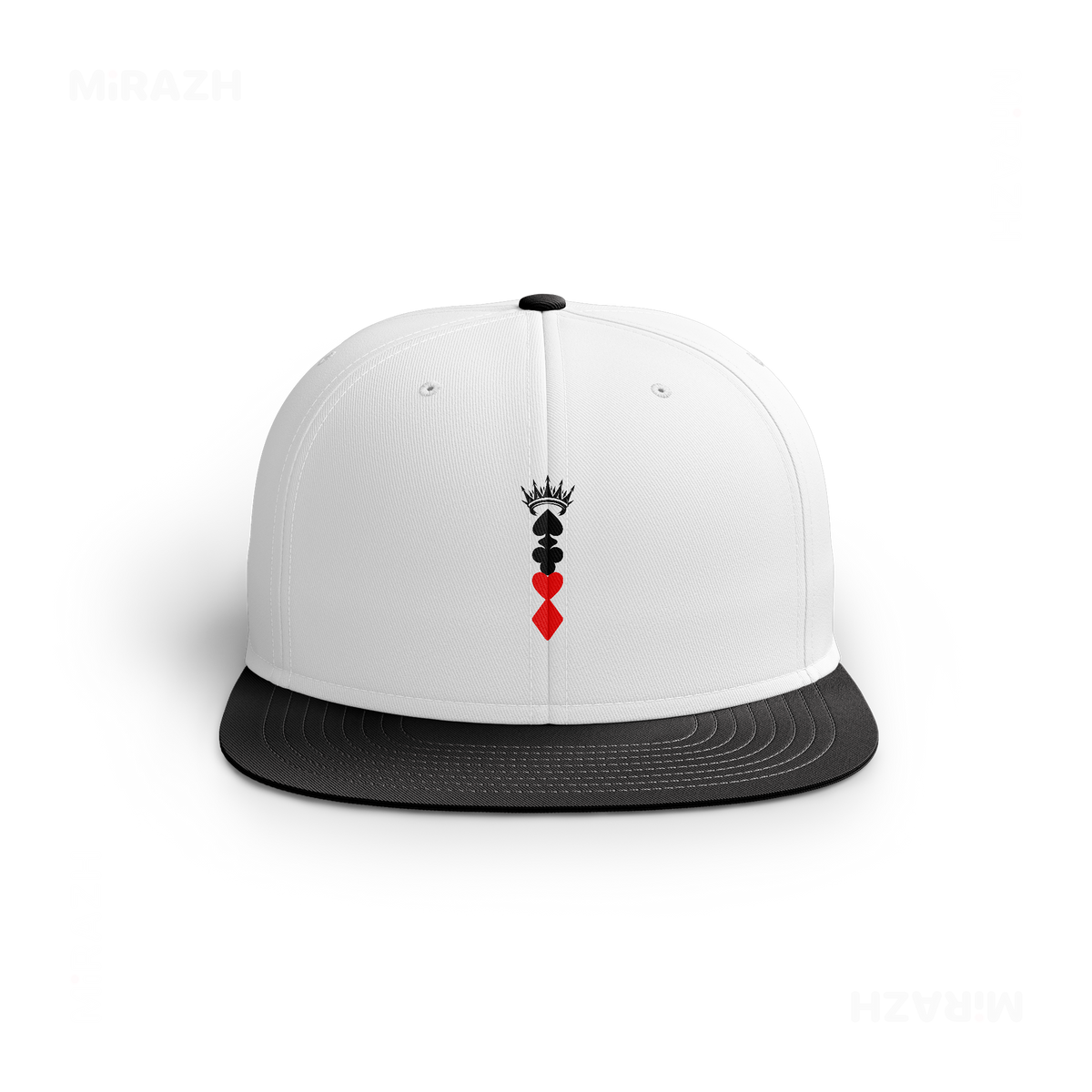 RoyalSuitStack Snapback Caps 01 White Black DTF