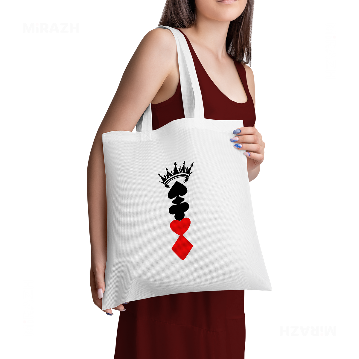 RoyalSuitStack Tote Bags 02 White