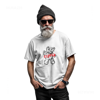 SalutRebelBear Adult T Shirt 06 White