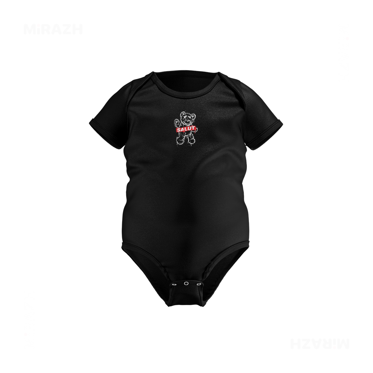 SalutRebelBear Baby Onesies 01 Black