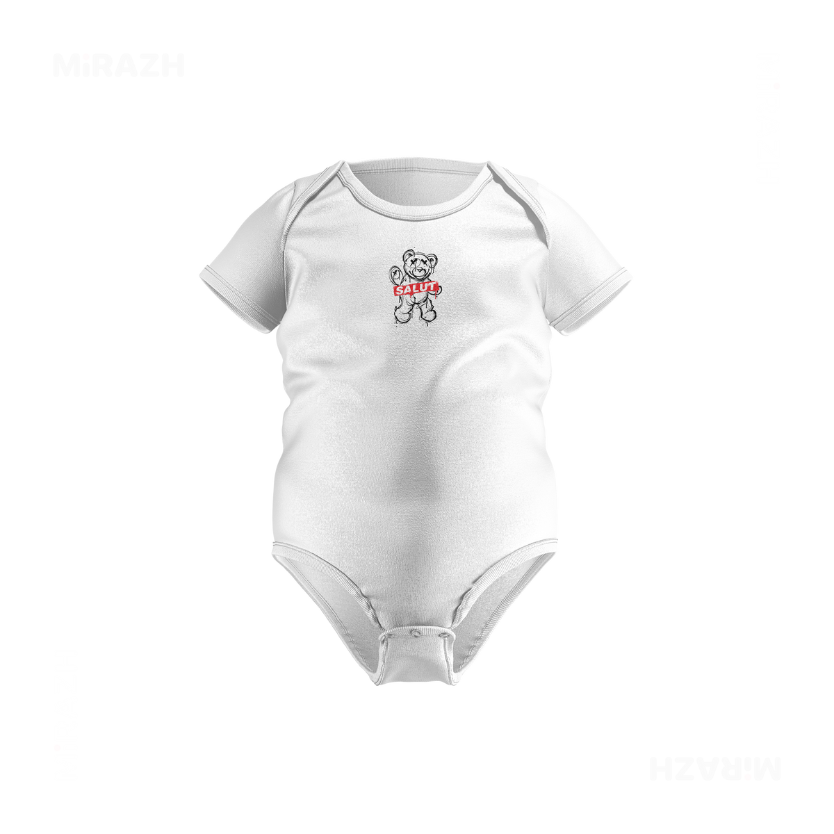 SalutRebelBear Baby Onesies 01 White