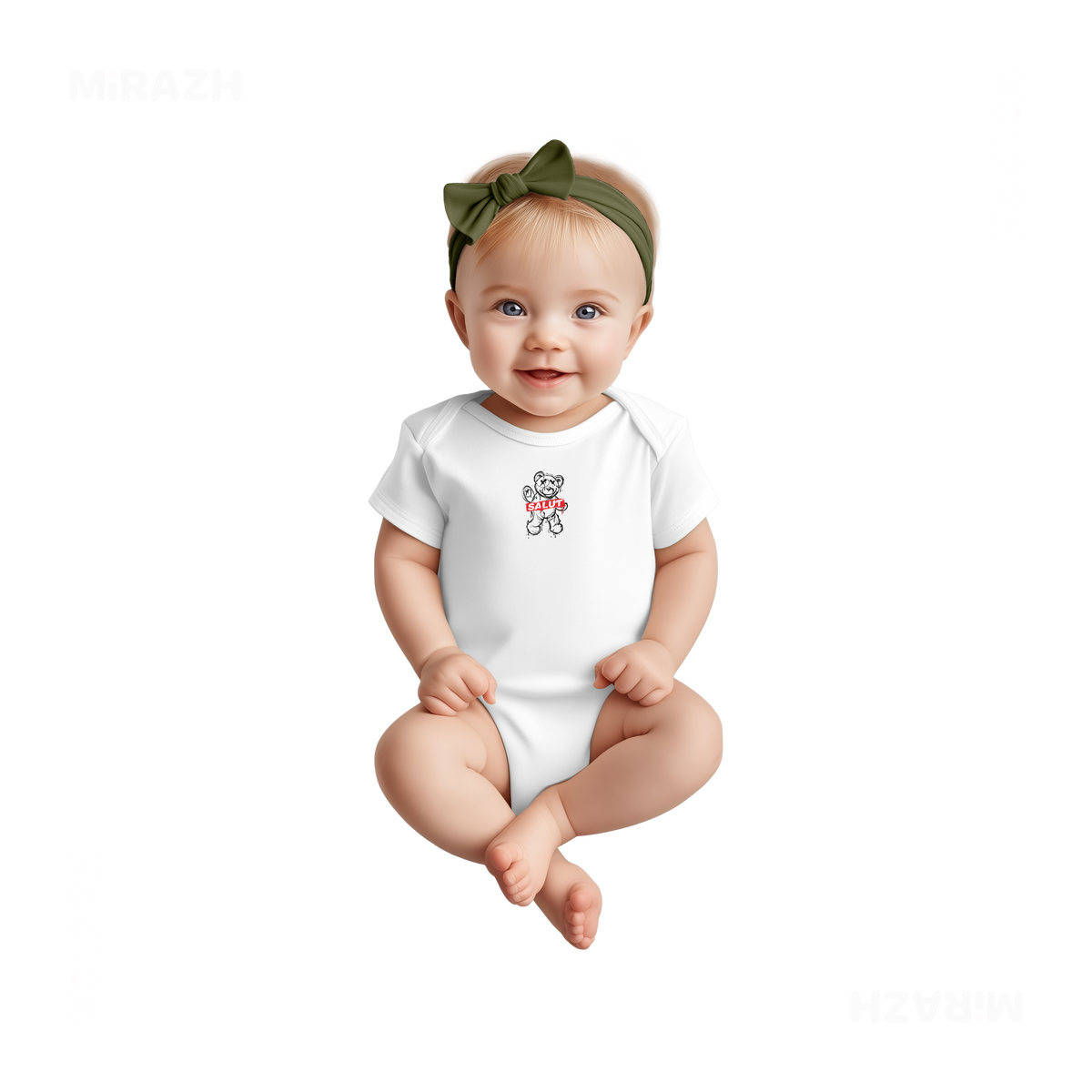 SalutRebelBear Baby Onesies 02 White