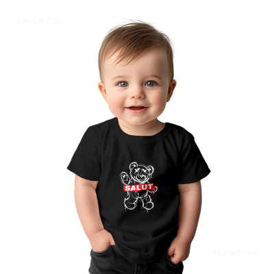 SalutRebelBear Baby T Shirt 03 Black