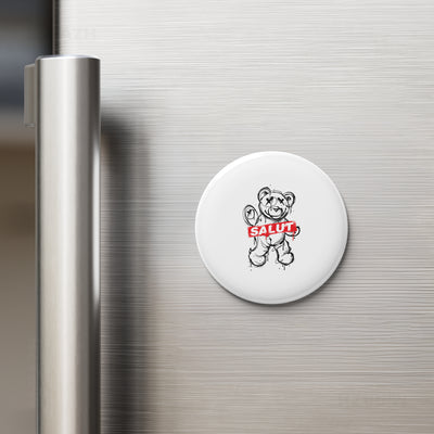 SalutRebelBear Button Magnet 02 Round