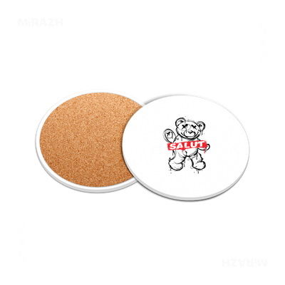 SalutRebelBear Ceramic Coaster 05 Round