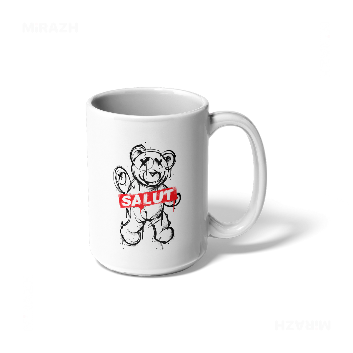 SalutRebelBear Ceramic Mug 01 White