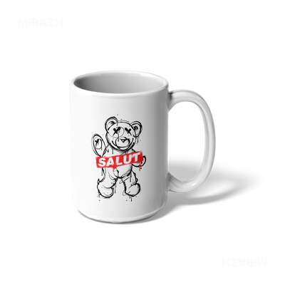SalutRebelBear Ceramic Mug 01 White