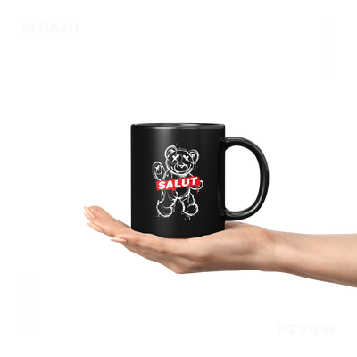 SalutRebelBear Ceramic Mug 04 Black