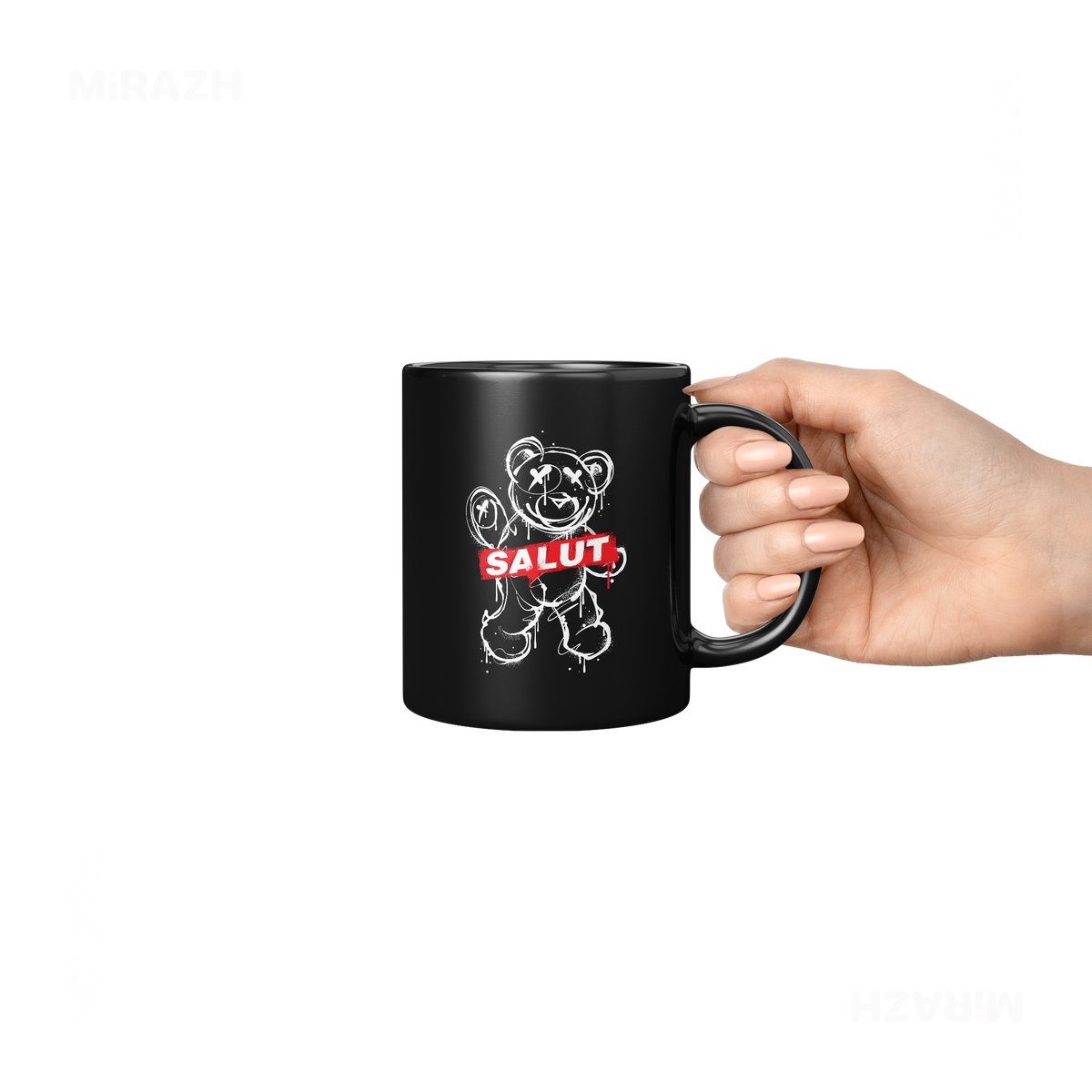 SalutRebelBear Ceramic Mug 06 Black
