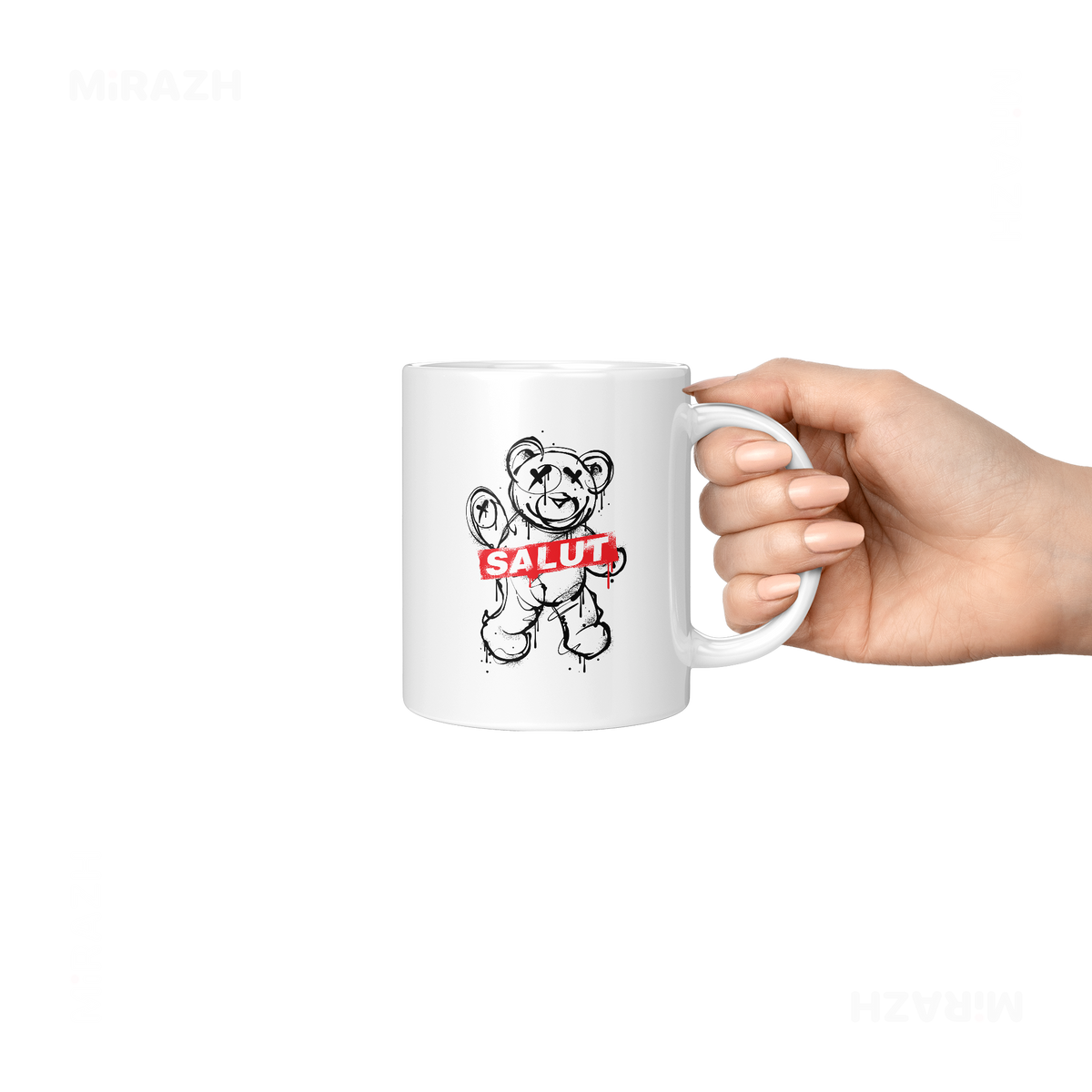 SalutRebelBear Ceramic Mug 06 White
