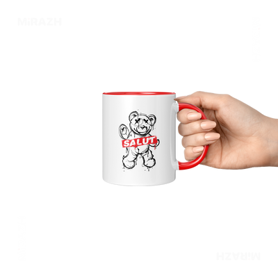 SalutRebelBear Ceramic Mug 06 White Red