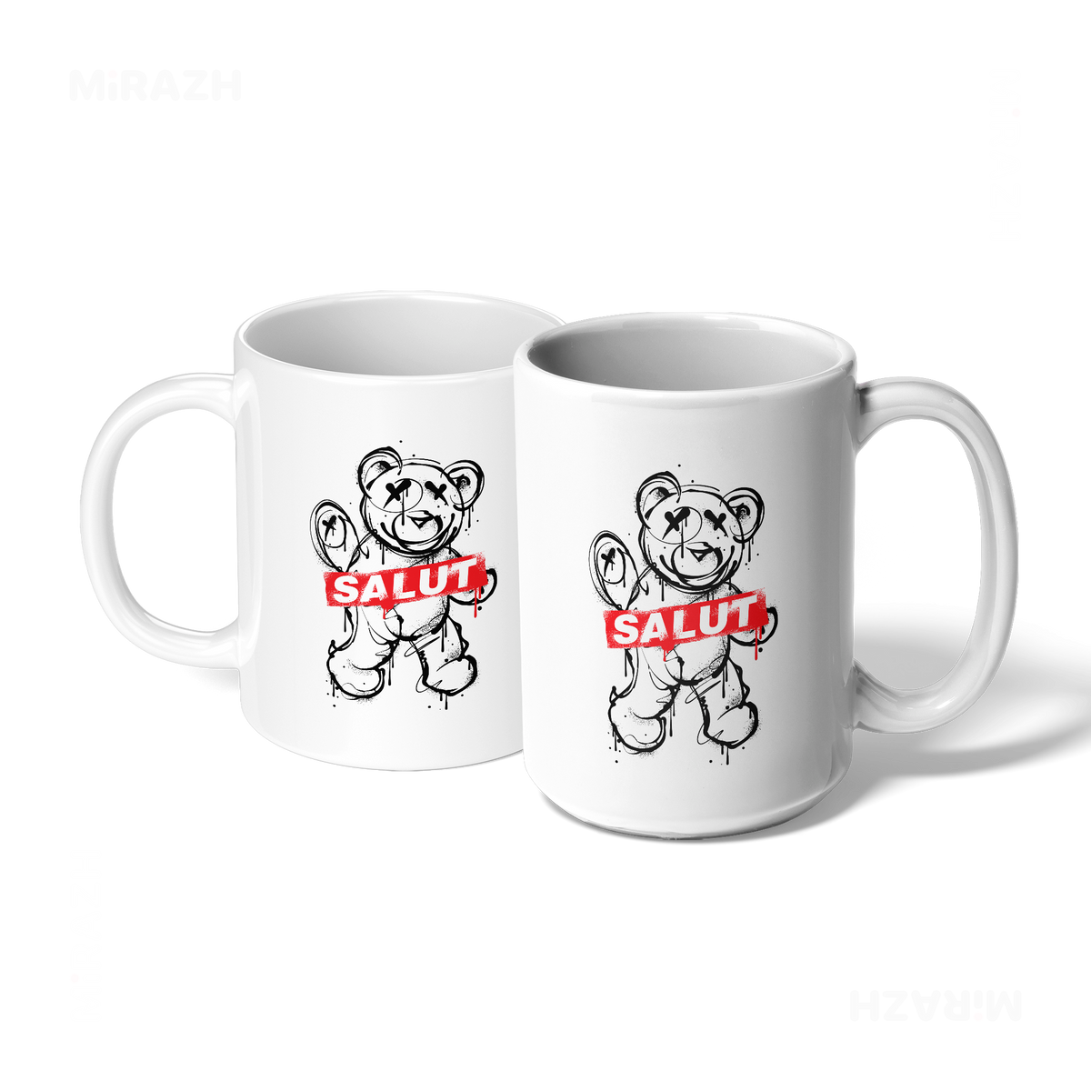 SalutRebelBear Ceramic Mug 07 White