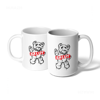 SalutRebelBear Ceramic Mug 07 White