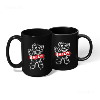 SalutRebelBear Ceramic Mug 08 Black
