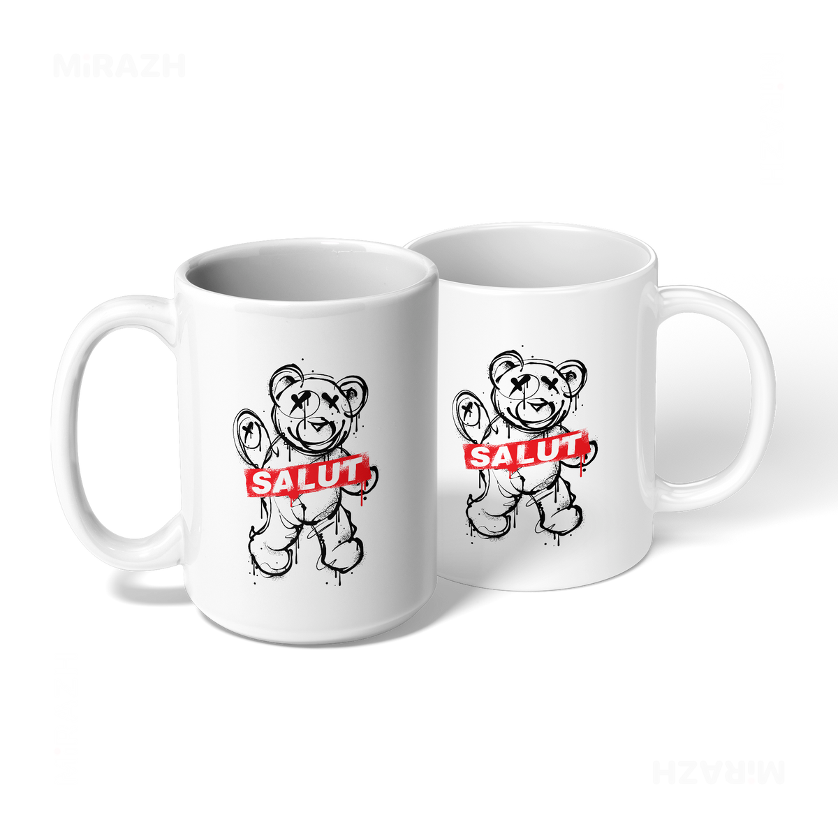 SalutRebelBear Ceramic Mug 08 White