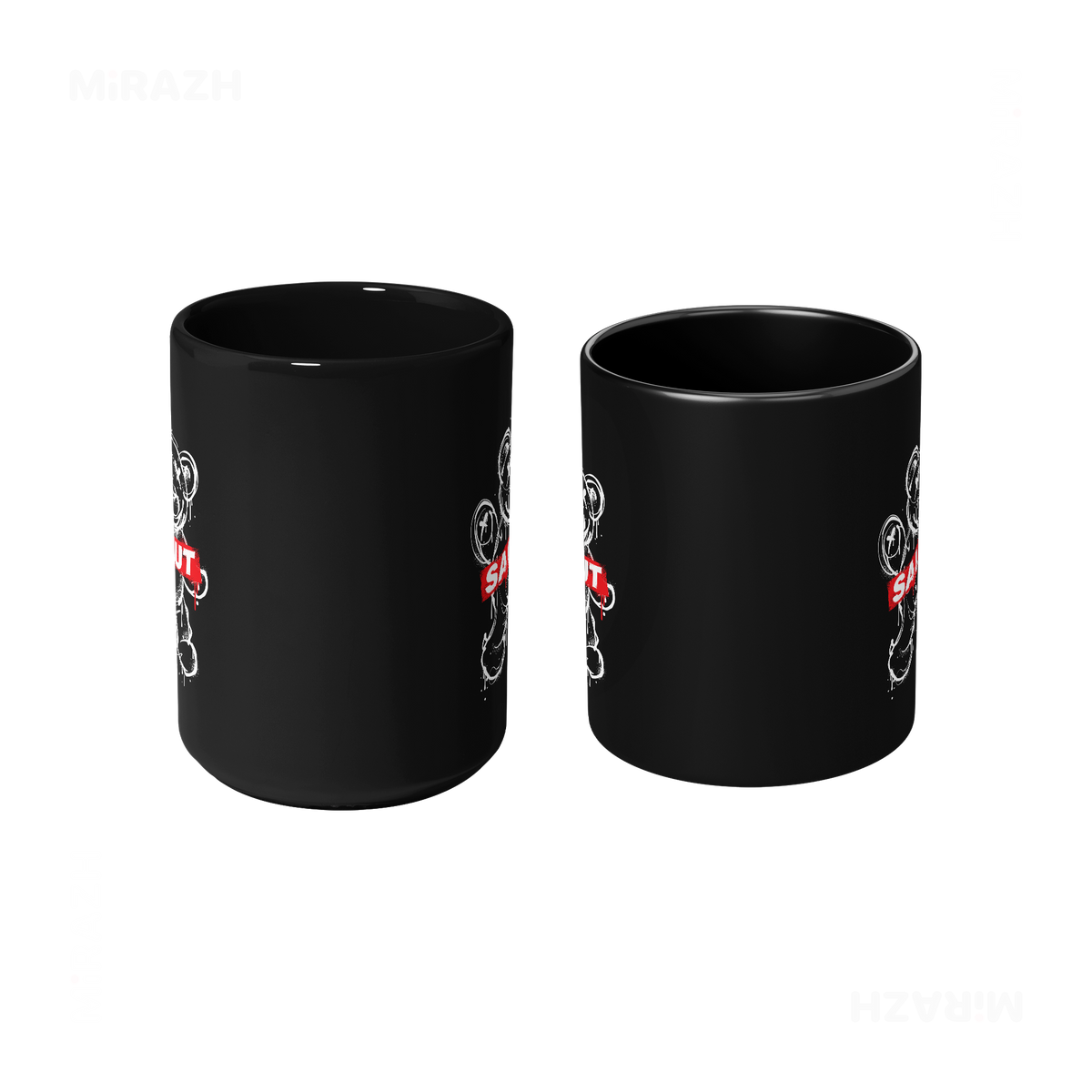 SalutRebelBear Ceramic Mug 09 Black