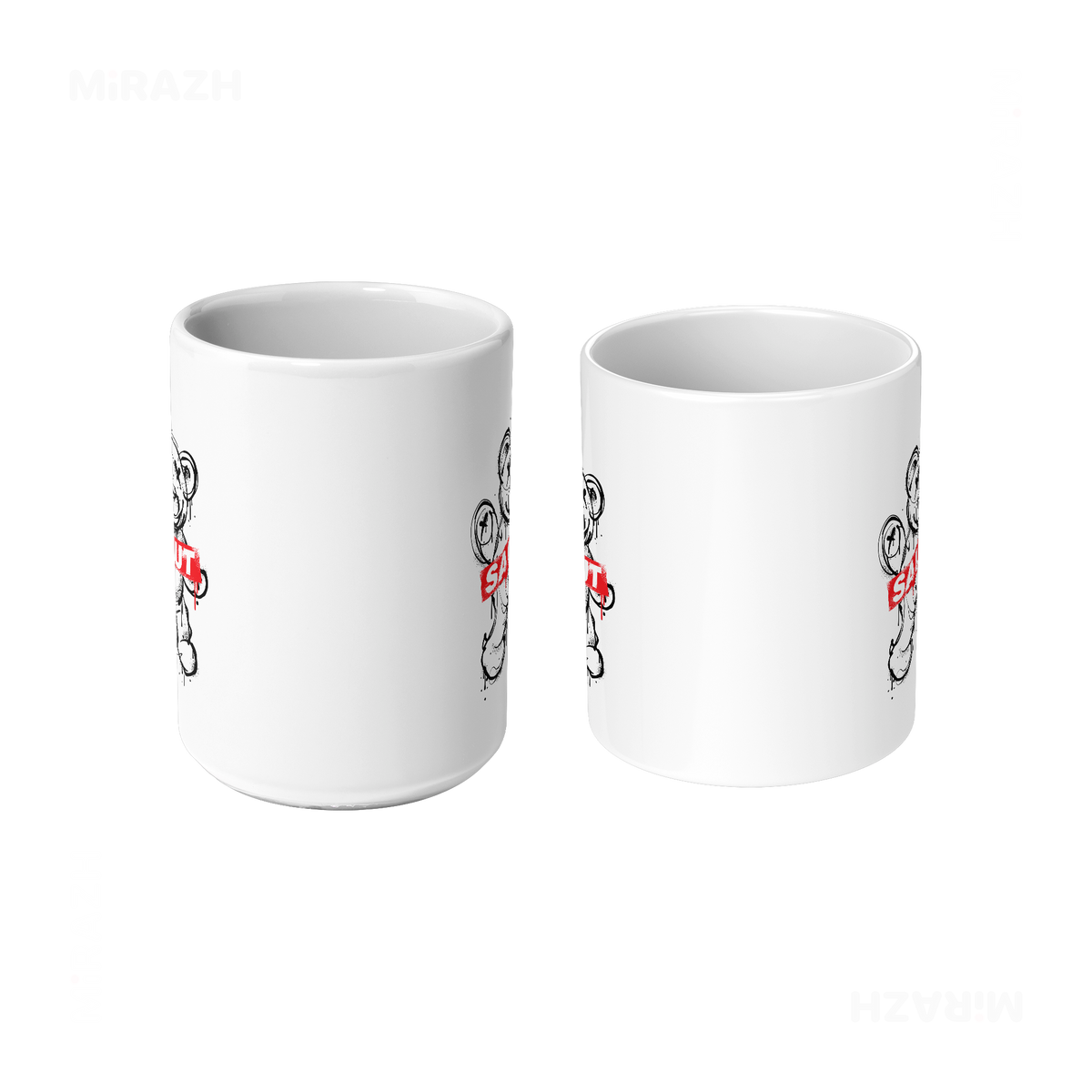 SalutRebelBear Ceramic Mug 09 White