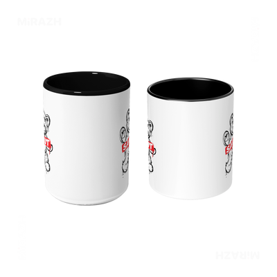 SalutRebelBear Ceramic Mug 09 White Black