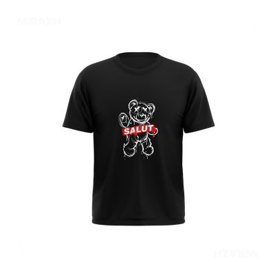 SalutRebelBear Couple T Shirt 03 Black