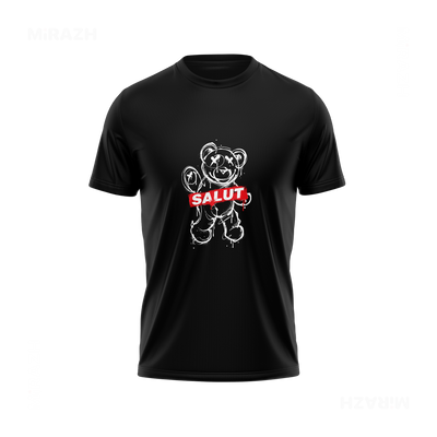 SalutRebelBear Couple T Shirt 04 Black