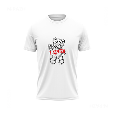 SalutRebelBear Couple T Shirt 04 White