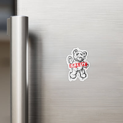 SalutRebelBear Die Cut Magnet 02