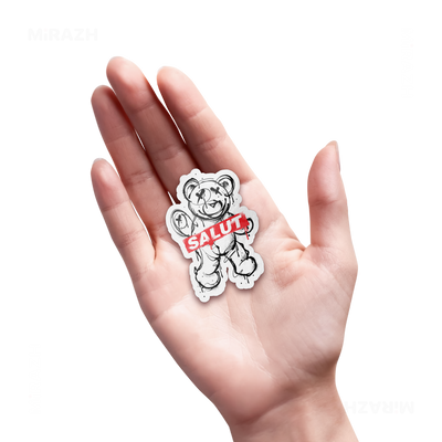 SalutRebelBear Die Cut Magnet 04