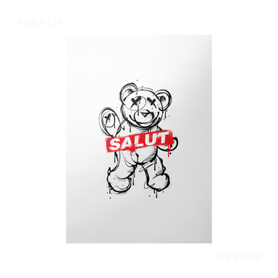 SalutRebelBear Frameless Poster 01 Matte