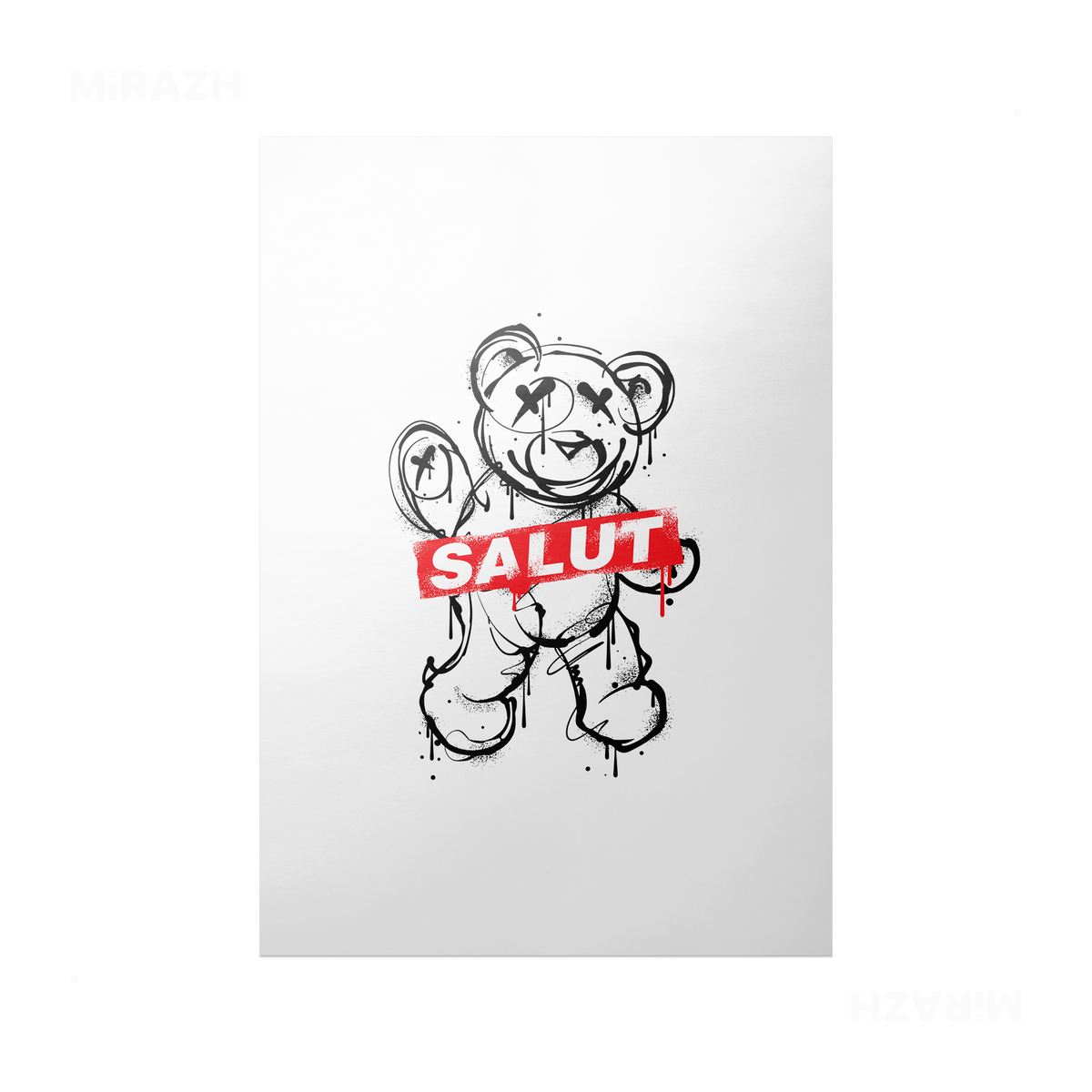SalutRebelBear Frameless Poster 01 Semi Glossy