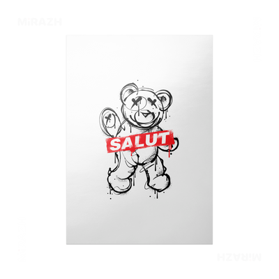SalutRebelBear Frameless Poster 01 Semi Glossy