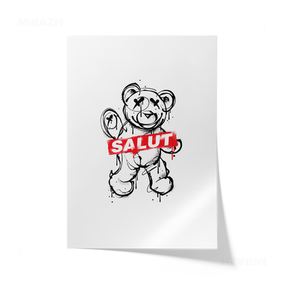 SalutRebelBear Giclee Print 01