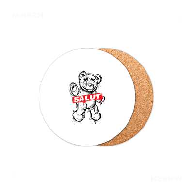 SalutRebelBear High Gloss Coaster 01 Round