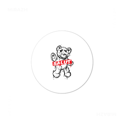 SalutRebelBear High Gloss Coaster 03 Round