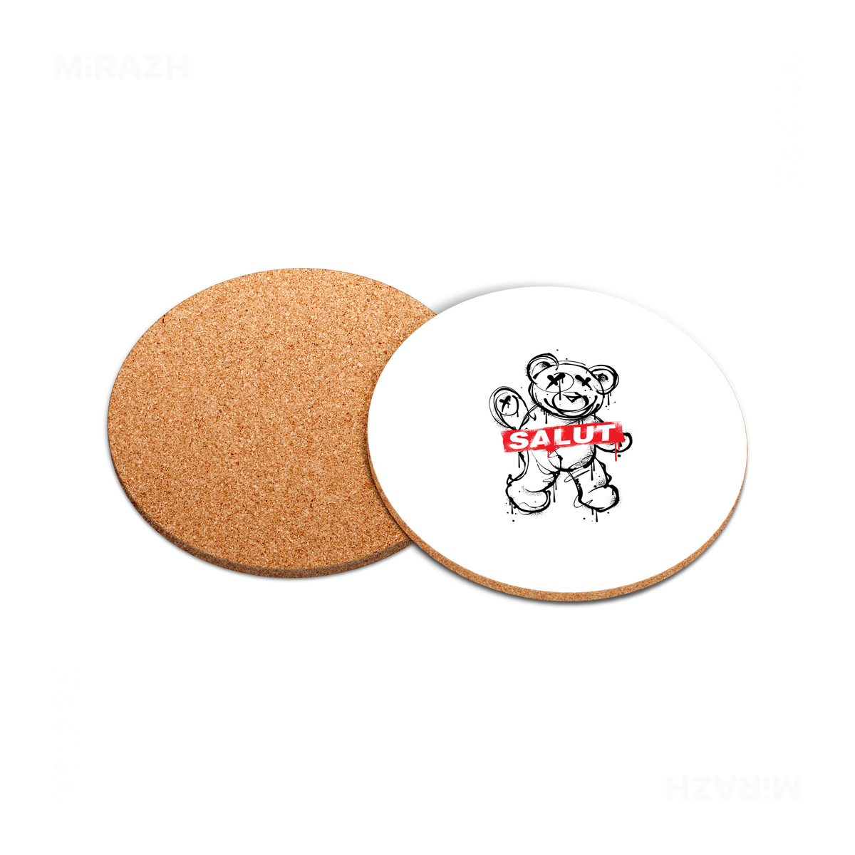 SalutRebelBear High Gloss Coaster 05 Round