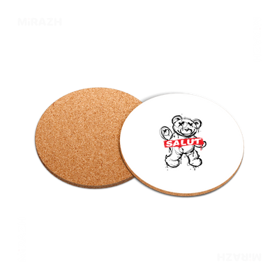 SalutRebelBear High Gloss Coaster 05 Round