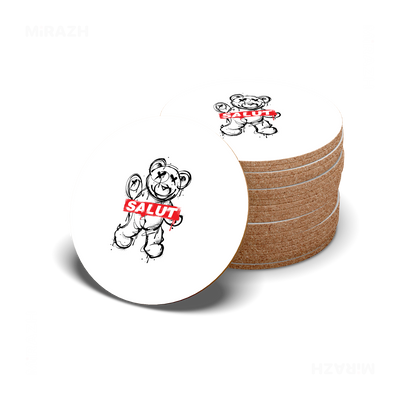 SalutRebelBear High Gloss Coaster 06 Round