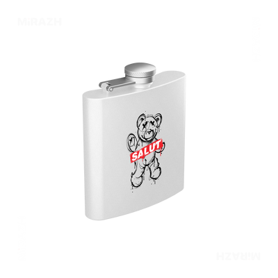 SalutRebelBear Hip Flasks 03 White