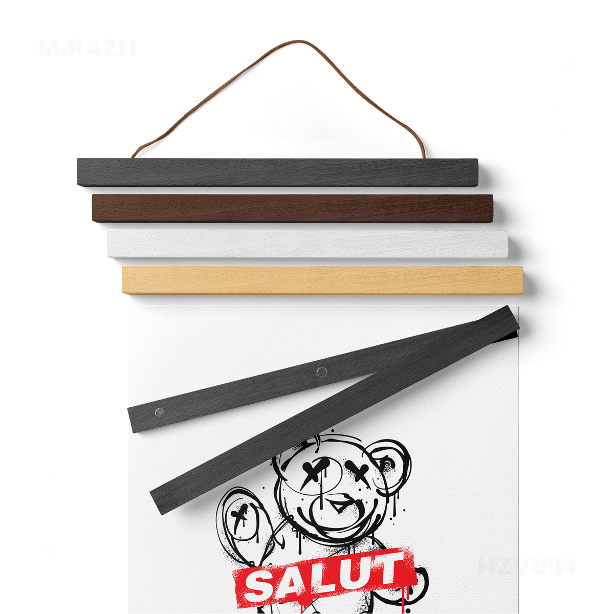 SalutRebelBear Magnetic Hanger Poster 02 Dark Wood