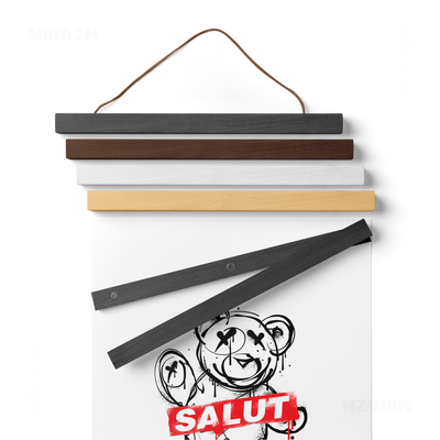 SalutRebelBear Magnetic Hanger Poster 02 Dark Wood