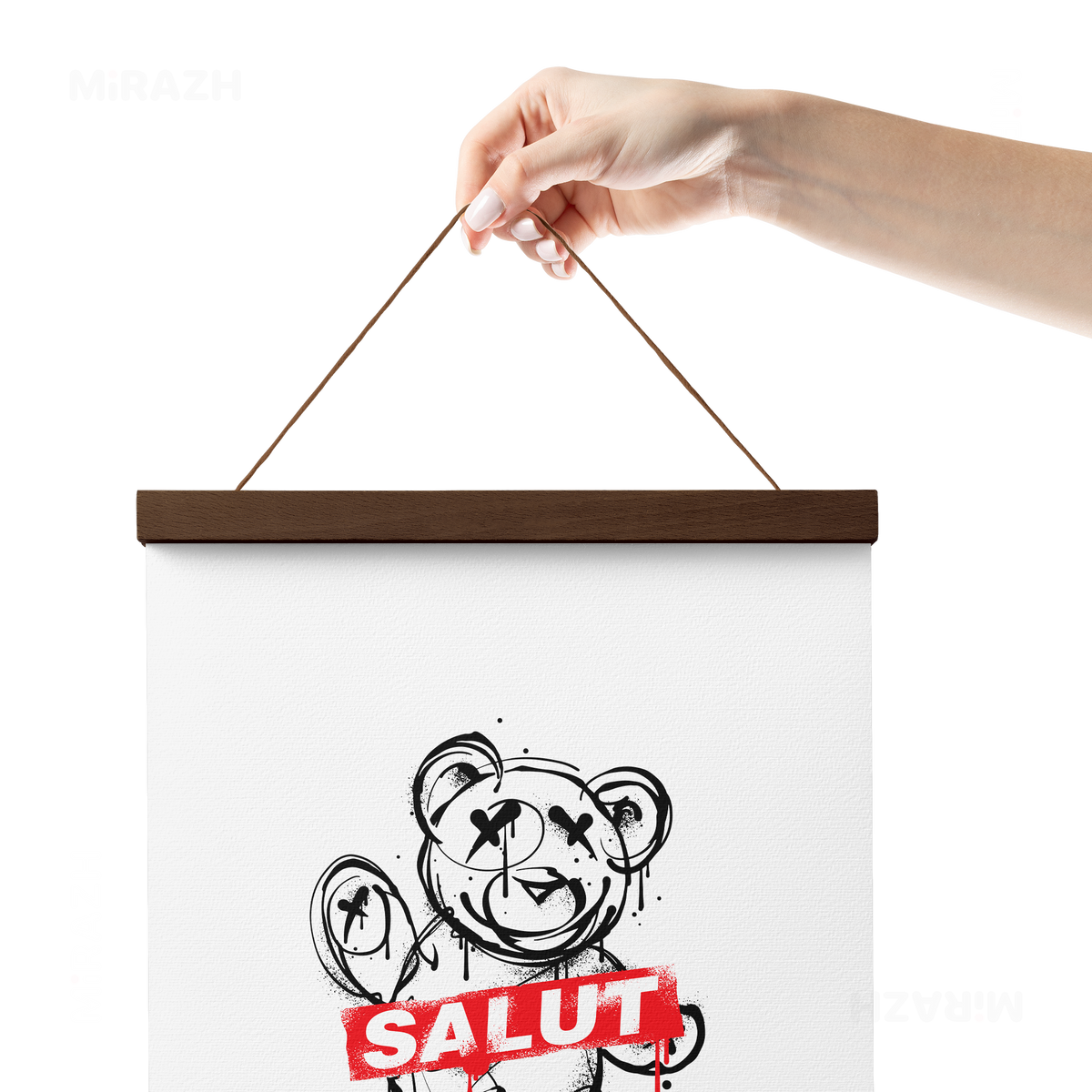 SalutRebelBear Magnetic Hanger Poster 05 Dark Wood