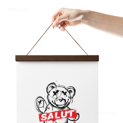 SalutRebelBear Magnetic Hanger Poster 05 Dark Wood