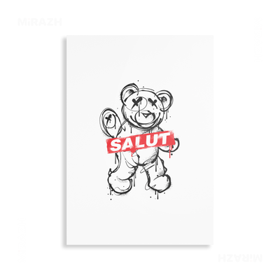 SalutRebelBear Metallic Print 01 Aluminum