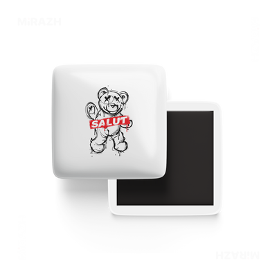 SalutRebelBear Porcelain Magnet 01