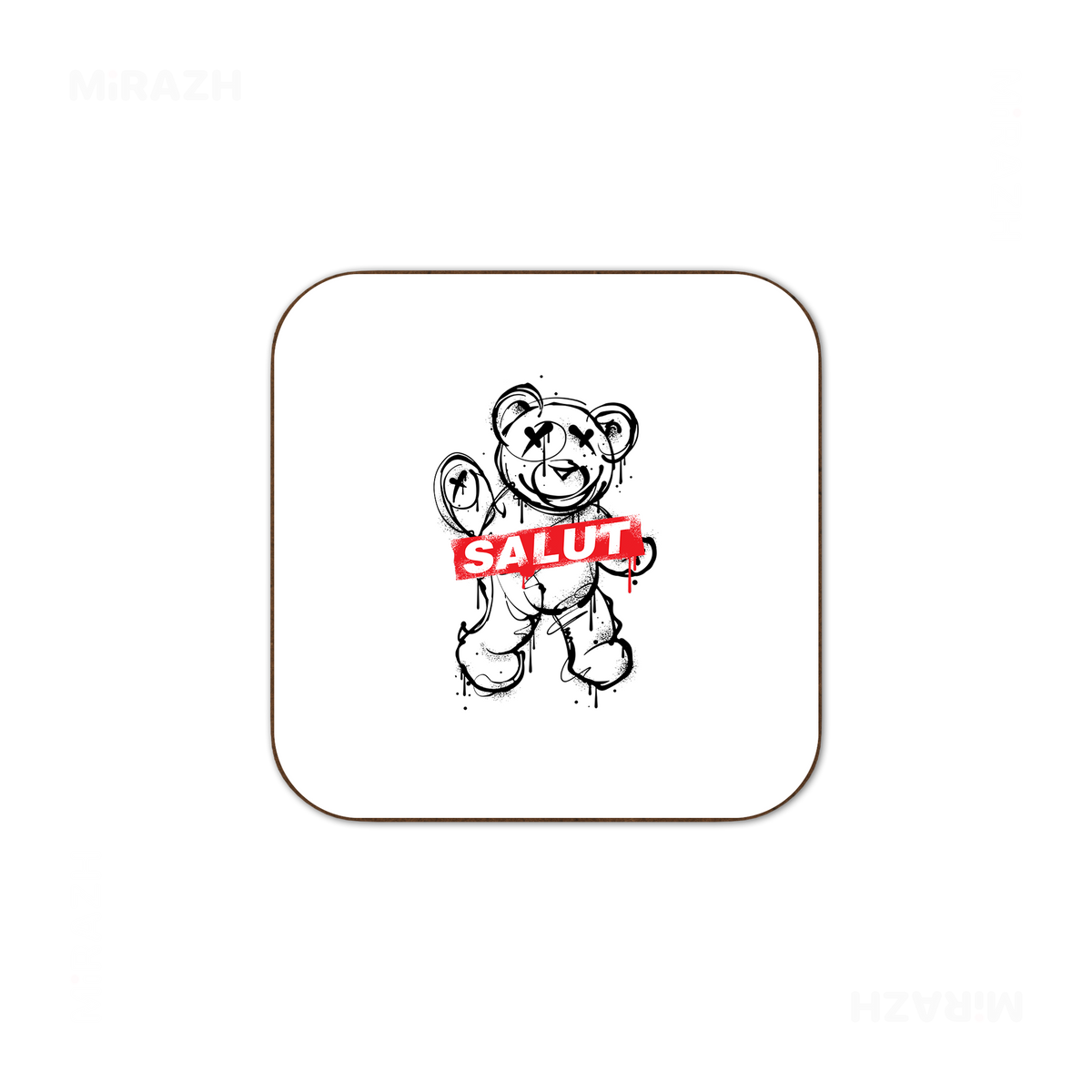 SalutRebelBear Semi Glossy Coaster 03