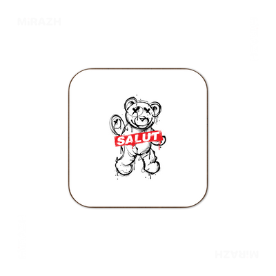 SalutRebelBear Semi Glossy Coaster 03