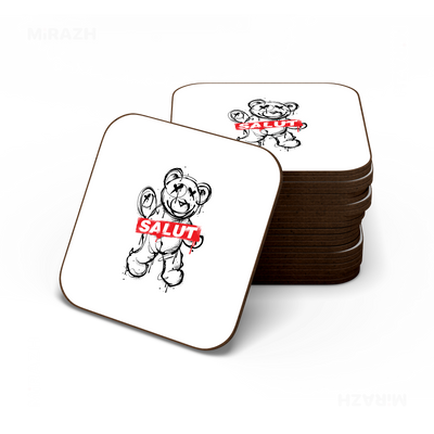 SalutRebelBear Semi Glossy Coaster 06