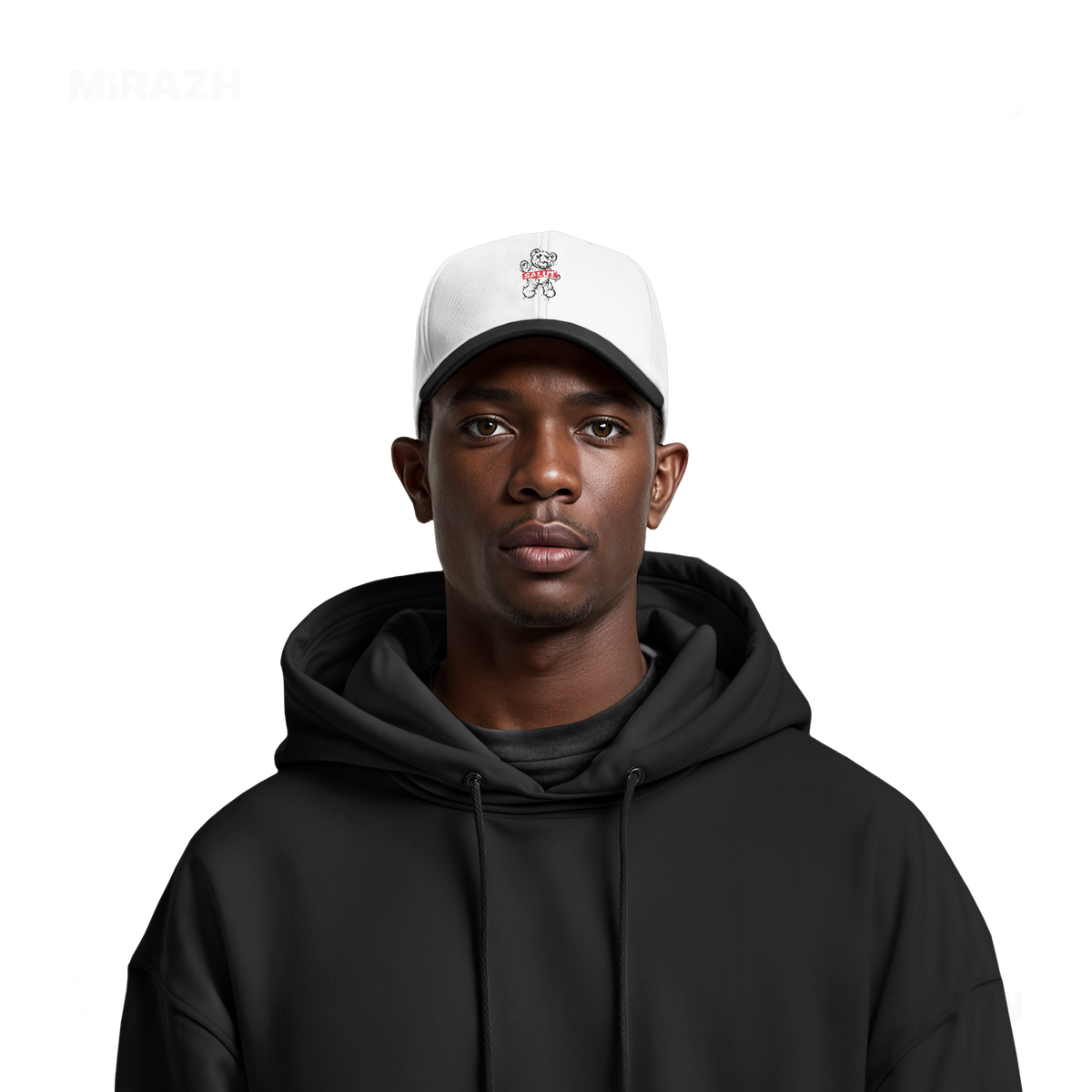 SalutRebelBear Snapback Caps 06 White Black DTF