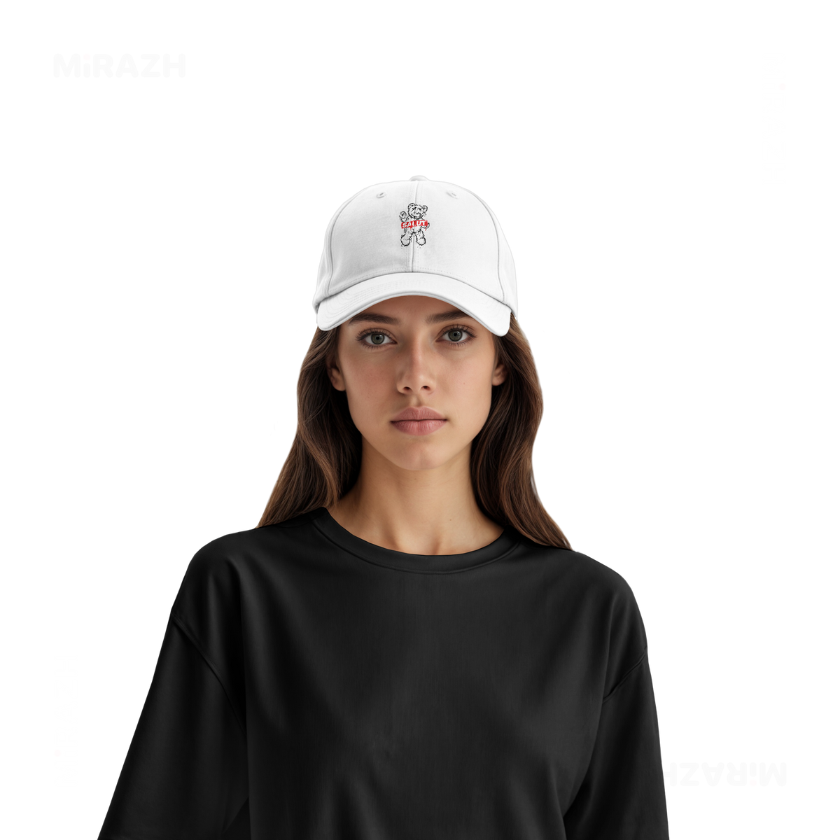 SalutRebelBear Snapback Caps 07 White DTF