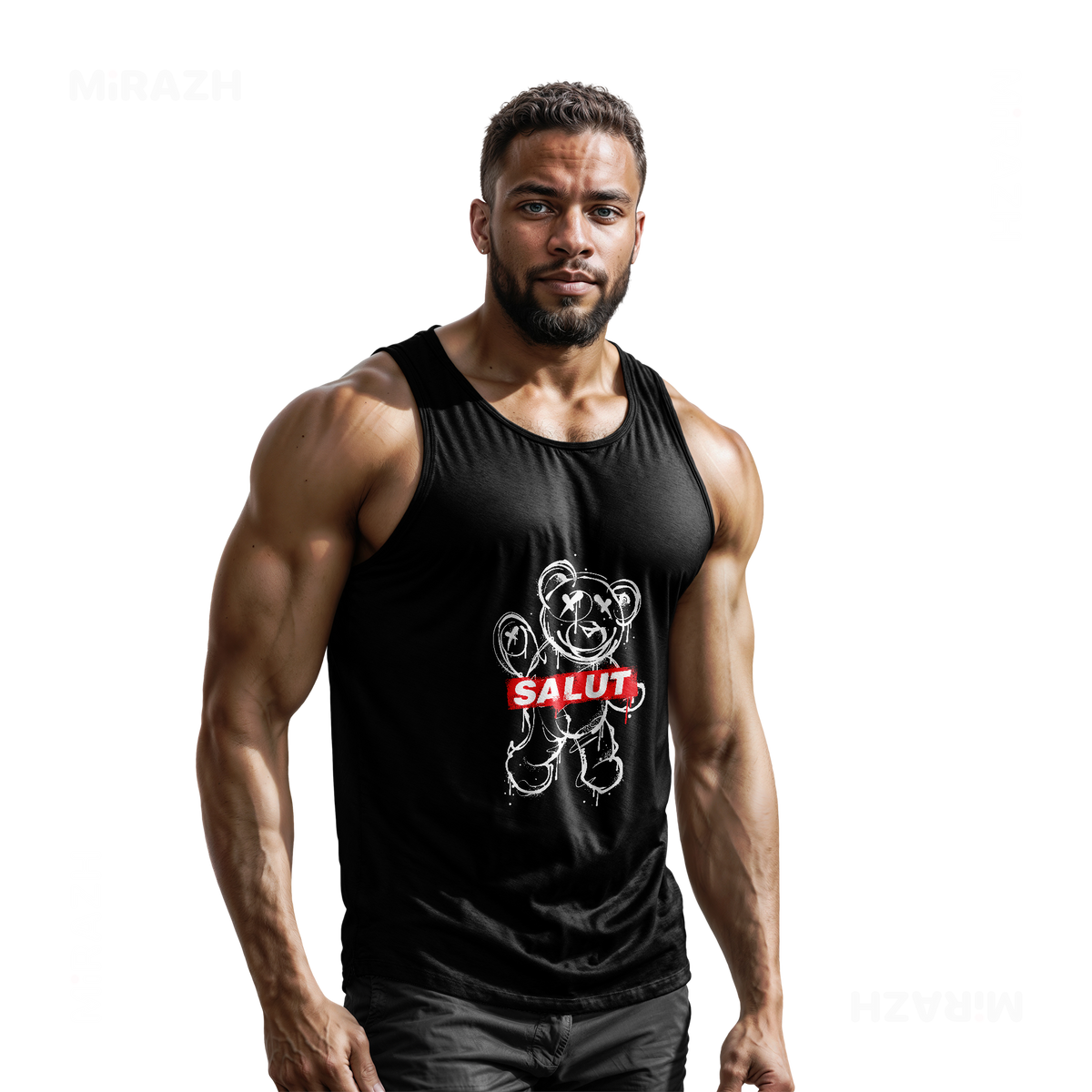 SalutRebelBear Tank Tops 02 Black